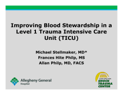Improving Blood Stewardship in the Trauma Intensive Care Unit at a