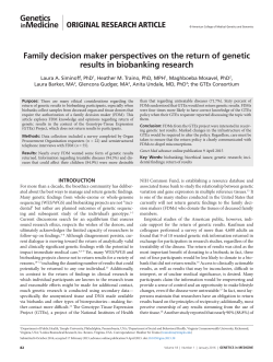 Family decision maker perspectives on the return of genetic