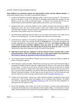 student / resident good neighbour compact