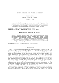 THETA HEIGHT AND FALTINGS HEIGHT ) February 4, 2012