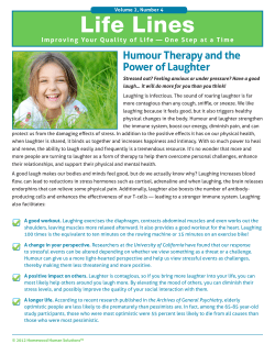 April 2012: Humour Therapy and the Power of Laughter