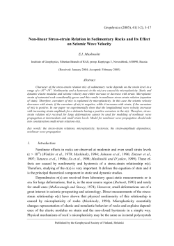 Non-linear Stress-strain Relation in Sedimentary Rocks and Its