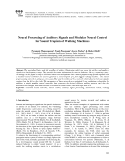 Neural Processing of Auditory Signals and Modular Neural Control