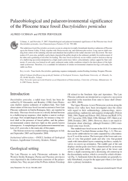 Palaeobiological and palaeonvironmental significance of the