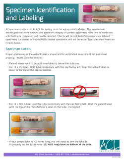 Specimen Identification and Labeling