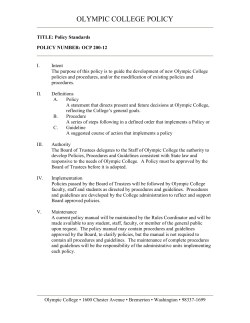 Policy Standards - Olympic College