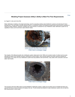 Modeling Project Assesses Utility`s Ability to Meet Fire Flow