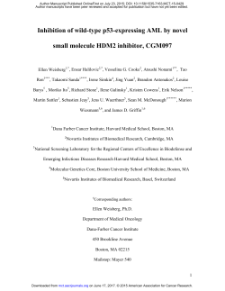 Inhibition of wild-type p53-expressing AML by novel small molecule