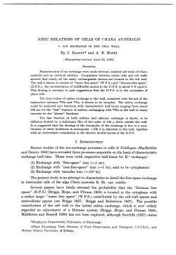 IONIC RELATIONS OF CELLS OF OHARA AUSTRALIS 1. ION