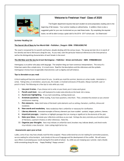 English I and I pre AP summer reading instructions