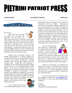 second quarter lois fronczke, principal winter 2015