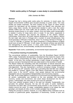 Public works policy in Portugal: a case study in