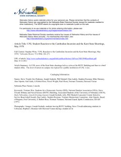 UNL Student Reaction to the Cambodian