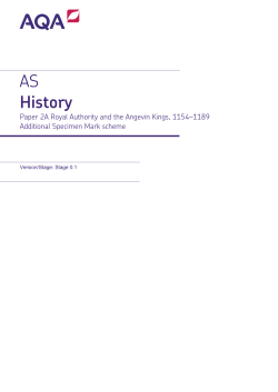 AS History Specimen mark scheme Paper 2A