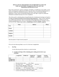 Public and Semi-Public Swimming Pool Plan Review