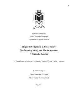 Linguistic Complexity in Henry James` The Portrait of a Lady and