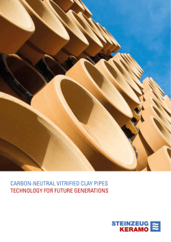 Carbon-neutral vitrified clay pipes TECHNOLOGY FOR FUTURE