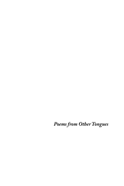 Poems from Other Tongues