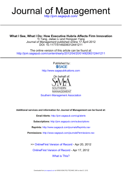 Journal of Management - HKUST Business School