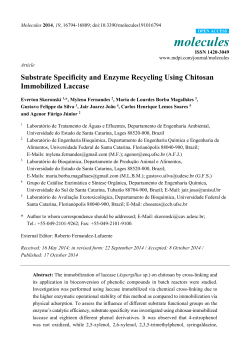 Substrate Specificity and Enzyme Recycling Using Chitosan