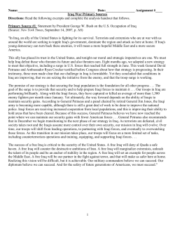 Iraq War in Primary Sources