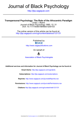 Journal of Black Psychology