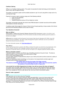 Cashless Catering AllPay is our Cashless Catering system. This