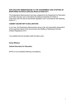 Annex C - Explanatory Memorandum to the Government and