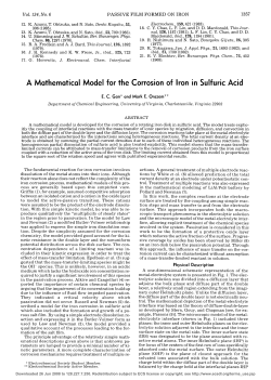 A Mathematical Model for the Corrosion of Iron in Sulfuric Acid