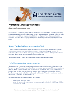 Promoting Language with Books