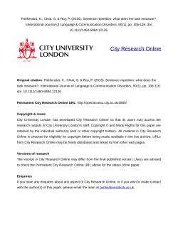- City Research Online