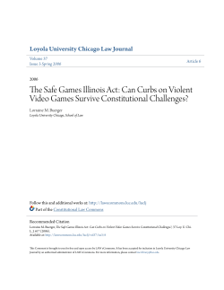The Safe Games Illinois Act: Can Curbs on Violent Video Games