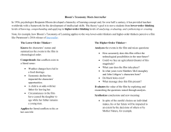 Bloom`s Taxonomy Meets Interstellar In 1956, psychologist