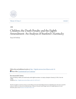 Children, the Death Penalty and the Eighth Amendment: An Analysis