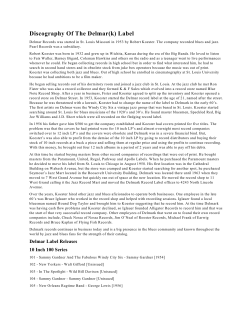 Discography Of The Delmar(k) Label