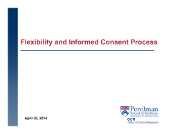Flexibility and Informed Consent Process