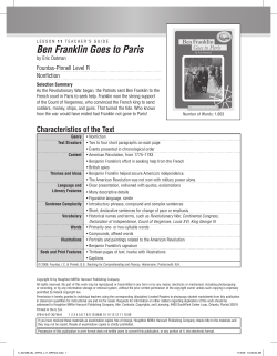 Ben Franklin Goes to Paris - Houghton Mifflin Harcourt