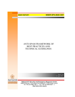 Anti-Spam Framework of Best Practices and Technical Guidelines