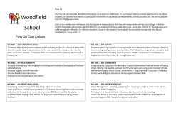 Post 16 - Woodfield School