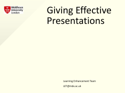 Giving Effective Presentations - UniHub