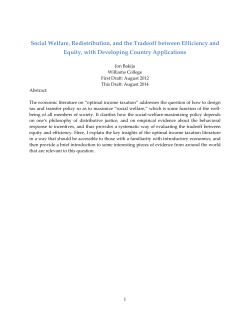 Social Welfare, Redistribution, and the Tradeoff