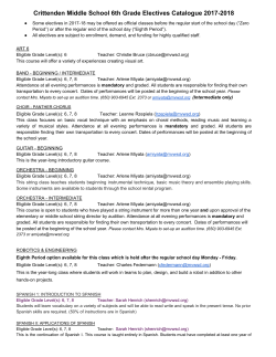 Crittendon 6th gr Electives