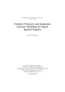 Cylinder Pressure and Ionization Current Modeling for Spark