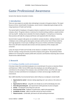 Game Professional Awareness