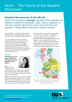 SU34 &ndash; The Future of the Student Movement