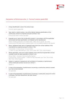 Declaration of Performance No3