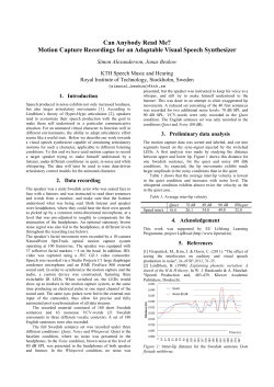 Can Anybody Read Me? Motion Capture Recordings for an
