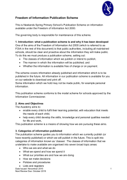 Freedom of Information Publication Scheme (2016)