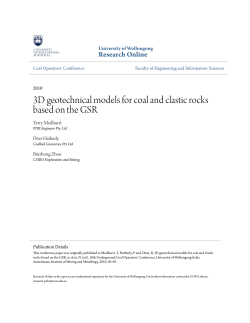 3D geotechnical models for coal and clastic rocks