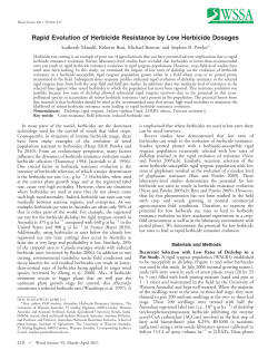 Rapid Evolution of Herbicide Resistance by Low Herbicide